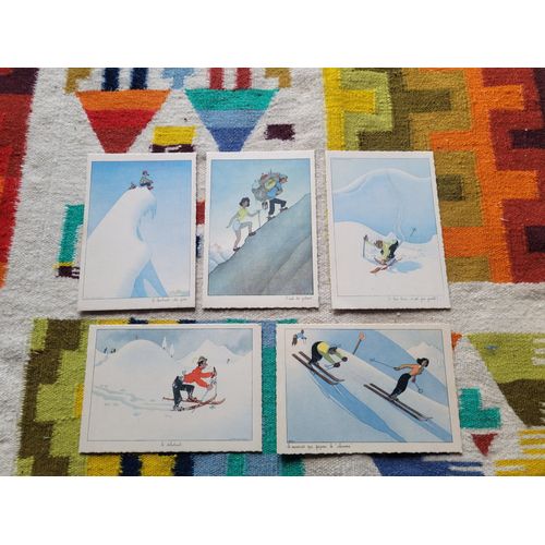 Cinq Cartes Postales Humoristiques De Samivel. Editions : Jansol Chambéry.