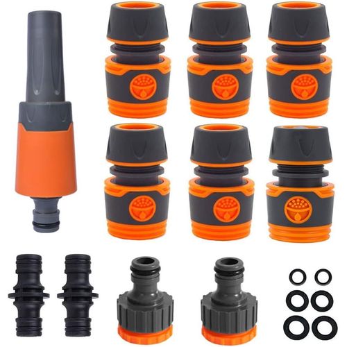 Kit de Raccord Rapide, Raccordement de Tuyau d'arrosage 11 Pièces, Raccord de Tuyau 1/2", Raccord de Tuyau, Accessoires de Raccord de Tuyau pour Tuyau d'arrosage