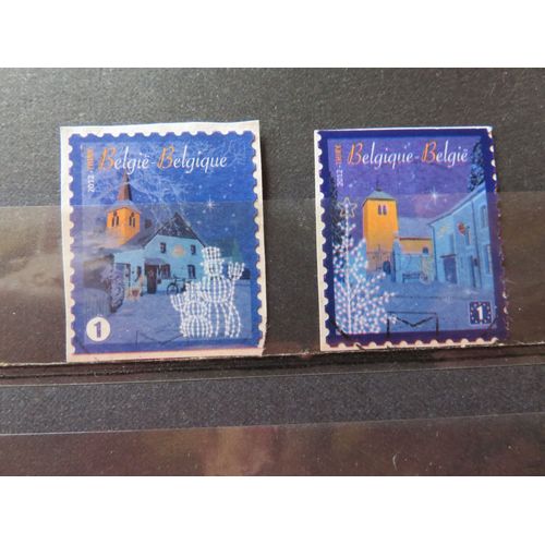 Lot De 2 Timbres Oblitérés Autoadhésifs - "Noël Et Nouvel An" - Belgique 2012