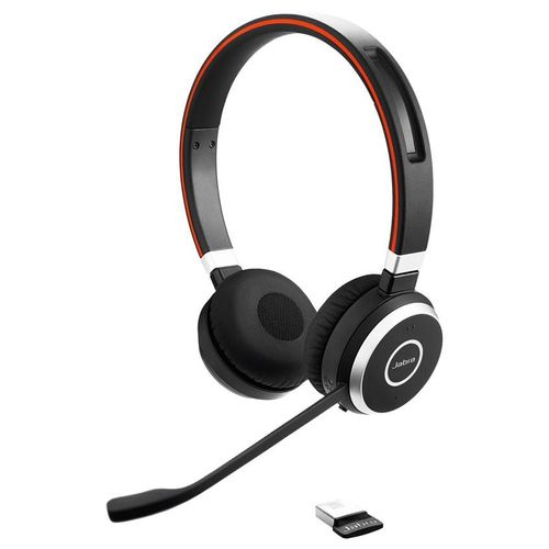 Jabra Evolve 65 MS stereo - Micro-casque - sur-oreille - Bluetooth - sans fil - NFC* - USB - Certifié pour Skype for Business