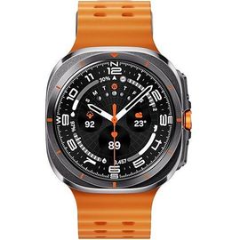 Samsung Galaxy Watch Ultra - 47 mm - gris titane - Montre connectée avec bracelet marine - caoutchouc - de couleur orange - taille du bracelet : S/M/L - affichage 1.5" - 64 Go - LTE, NFC...