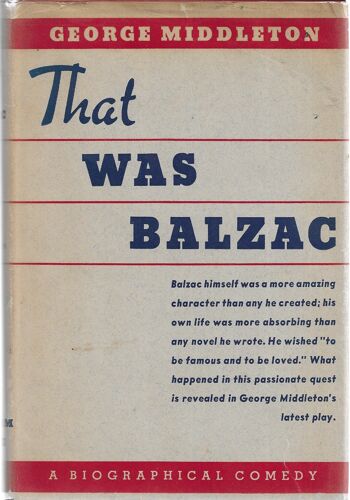That Was Balzac De George Middleton (1936)