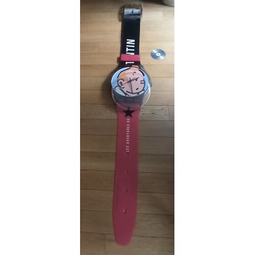 Horloge Montre Swatch géante Tintin - abîmée -