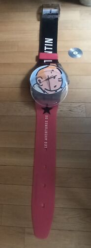 Horloge Montre Swatch géante Tintin - abîmée -