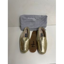 Mocassins Bally Femme En Cuir Doré Doublés Fourrure - Vintage ¿ Taille 37 