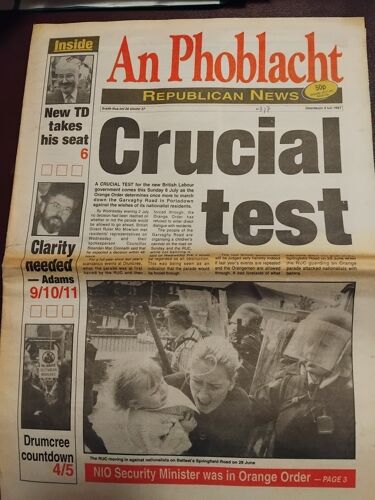 Journal Irlandais An Phoblacht / Republican News N°27 Du 03/7/1997