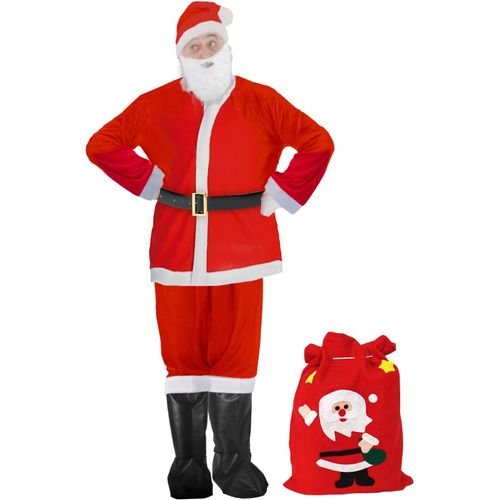 Kalanka-Costume Pere Noel Ensemble,Déguisement Père Noël Adulte, Pantalon À Bande Élastique, Costume De Père Noël Universel De Grande Taille, Ensemble De Fête De Noël, Cosplay