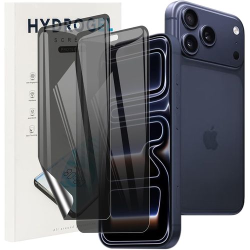 KALANKA-Protection Écran Anti-Espion pour iPhone 17 Pro Max, [2 Pièces] Privacy Flexible HD Hydrogel Film Protecteur, [Anti-Rayures] Anti-Spy Protection D'écran pour iPhone 17 Pro Max