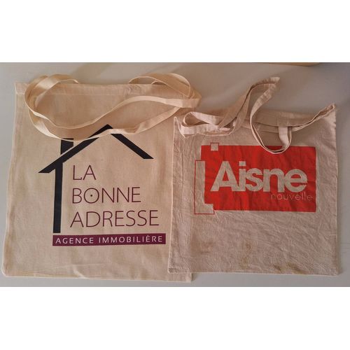 Lot de 2 sacs en tissu publicitaires différents