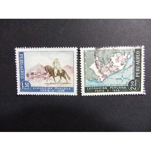 109 Perú 1958 / Exposicion Peruana En Paris / Yvert Pa 140 + 141 Fu