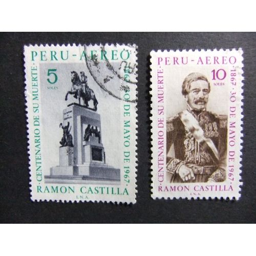 109 Perú 1969 / Centenario De La Muerte Del Mariscal Ramon Castilla / Yvert Pa 238 / 239 Fu
