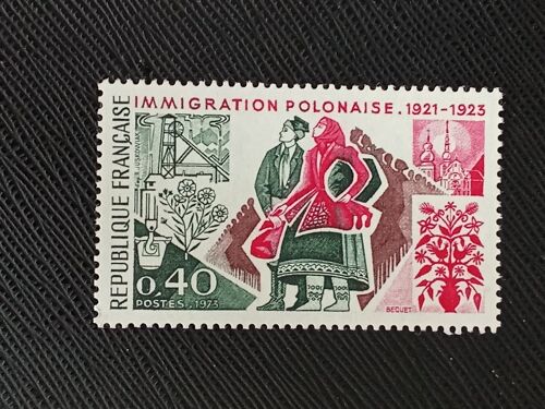 Timbre France ( Yt 1740 ) 1973 Immigration Polonaise 1921-1923
