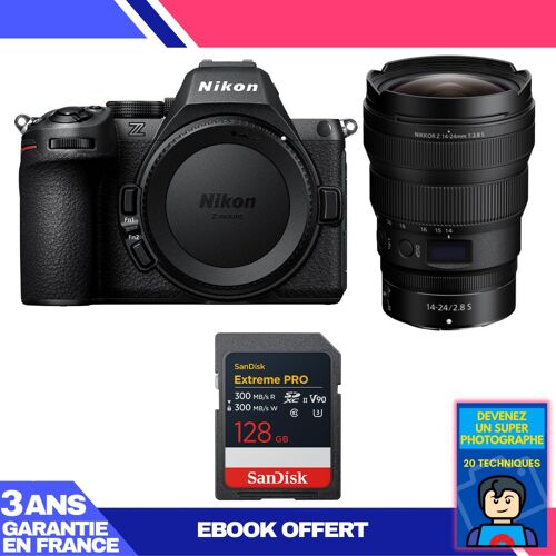 Boitier Nikon Z5 II + 14-24mm f/2.8 S + 1 SanDisk 128GB Extreme PRO UHS-II SDXC + Ebook 'Devenez Un Super Photographe'