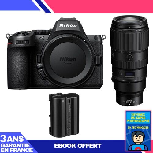 Boitier Nikon Z5 II + 100-400mm f/4.5-5.6 VR S + 1 Nikon EN-EL15c + Ebook 'Devenez Un Super Photographe'