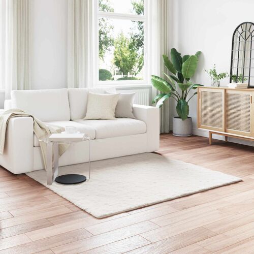 Vidaxl Tapis En Fourrure Synthétique De Lapin Olite Crème 120 X 120 Cm