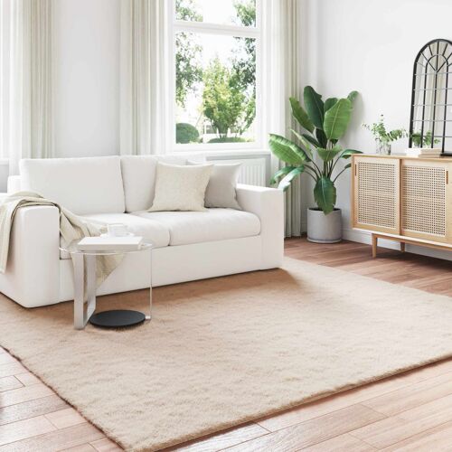 Vidaxl Tapis En Fourrure Synthétique De Lapin Olite Taupe 200 X 200 Cm