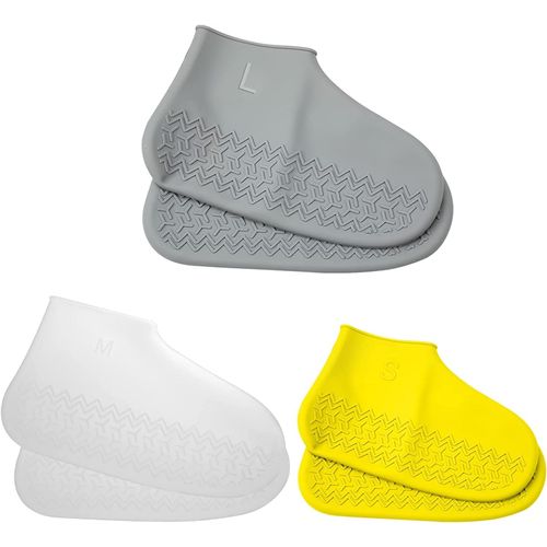 Couvre-Chaussures En Silicone Réutilisables, 3 Paires Imperméables Avec Semelle Antidérapante, Adaptés À La Pluie Et À La Neige (Tailles L/M/S)