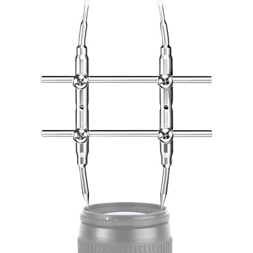 Clé à molette professionnelle avec embouts courbés en acier inoxydable - Outil de réparation pour ouverture réglable jusqu'à 120 cm, idéal pour lentilles de caméra, télescope et optiques - 200 g