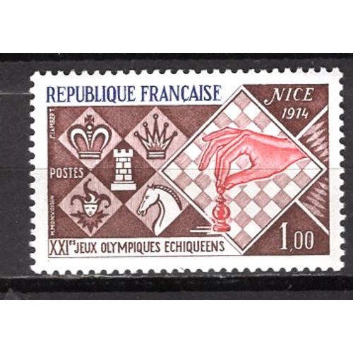 France 1974 30 Eme Jeux Olympiques D' Echecs Yvert N° 1800 Neuf**