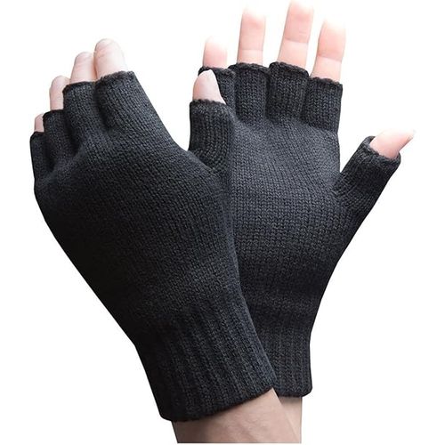 Gants Thermiques Sans Doigts Hiver - Tissu Durable, Doux Et Confortables, Poignet Côtelé Résistant Au Froid, 15x8.5 Cm