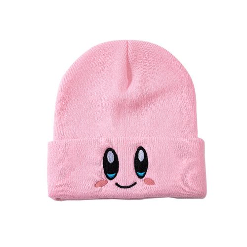 Chapeau Tricoté Unisexe Pour Enfant Et Adulte Avec Visage Mignon De Kirby - Cosplay Hivernal En Coton Torsadé/Laine (Taille 56-58 Cm)