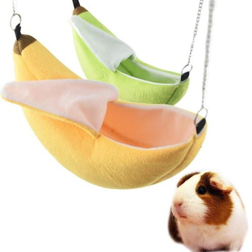 Hamac En Forme De Banane Pour Hamster Et Petits Animaux 20 X 6,5 Cm - Lit Douillet En Coton Avec Rembourrage En Éponge - 2 Pièces