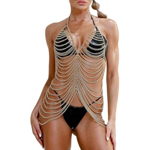 Chaine Corps Bohème Hypoallergénique En Métal Uv - Résistant À L'eau De Mer Pour Soirée Costumée, Halloween, Carnaval, Théâtre, Nuit Club, Mariage - Couleurs Intenses Jusqu'à 4-5 Ans