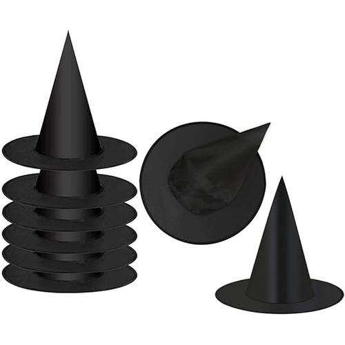 8 Pièces Chapeaux De Sorcière Halloween Pour Décoration De Fête, Cosplay, Masque Et Plus - Tissu Oxford, 38,1 Cm X 34,1 Cm, Diamètre 19,05 Cm, Idéal Pour La Plupart Des Personnes