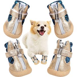 Chaussures Pour Chiens Imperméables Bottes Extérieures Avec Fermeture Zip / Semelle Antidérapante Robuste Taille M - Protection Ajustable Pour Pattes De Chien