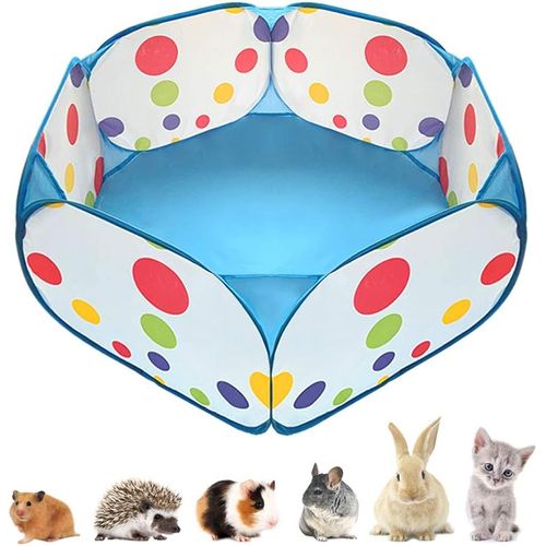 Clôture De Jeu Portable Pour Petits Animaux 120 X 30 Cm - Clôture D'exercice Pour Animaux De Compagnie Ouverture Instantanée En Fil Métallique Pour Cobaye Et Autres Petits Rongeurs