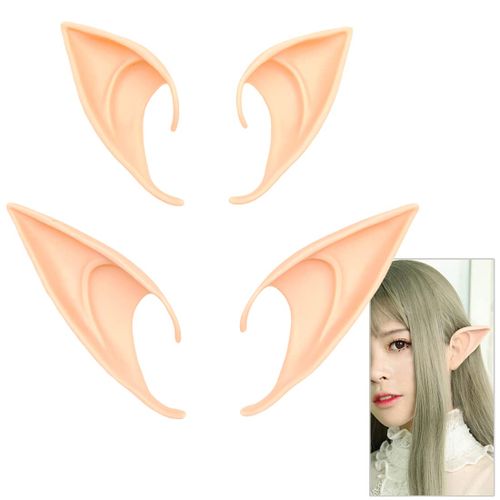 Lot De 2 Paires D'oreilles D'elfe Et De Lutin, Oreilles De Vampire Pour Halloween, Cosplay Et Soirées Déguisées ¿ Latex Souple, Clips Faciles, Idéal Pour Fêtes