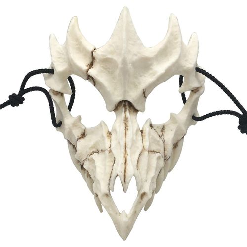 Masque Halloween Japonais À Demi¿Visage En Résine 3d, Crâne Décoratif Tigre Ou Dragon, Respirable Et Confortable, Idéal Pour Cosplay, Fêtes Masquées, Carnaval, Pour Adultes/Enfants
