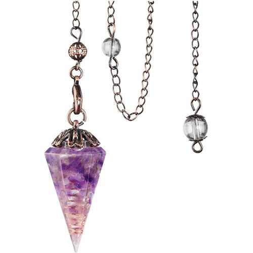 Pendentif En Pierre Naturelle D'améthyste En Résine ¿ Bijou De Cristaux Pour Développement Spirituel Et Énergie Positive