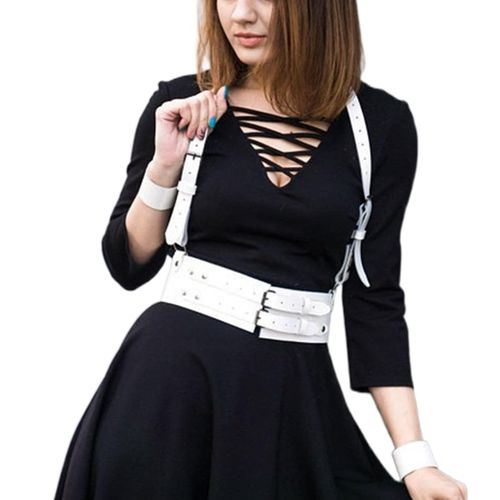 Ceinture De Hanches En Cuir Style Punk Avec Chaîne Ajustable Pour Femmes - Accessoire Mode Résistant À L'usure Idéal Pour Soirées Formelles Et Événements Spéciaux