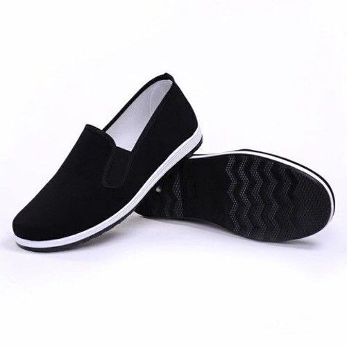 Chaussures De Kung Fu Traditionnelles En Toile Noire Avec Semelle En Caoutchouc Plate De 1 Cm Taille 41/42 Convient Pour Tai Chi Et Entraînement Unisexe