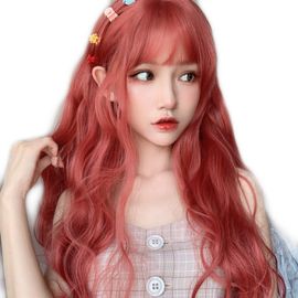 Perruque Femme Cheveux Longs Bouclés Naturels Roux Profond Ondulations Volumineuses 60-70 Cm Idéale Pour Occasions Spéciales Et Usage Quotidien 