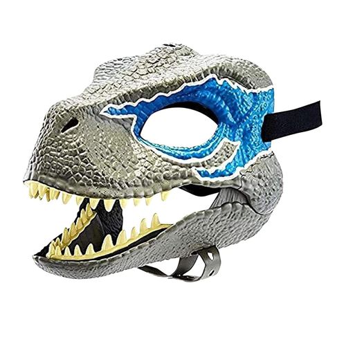 Masque De Dinosaure Réaliste Bleu Pour Adultes Et Enfants - Idéal Halloween, Cosplay Et Fêtes. Dimensions : 17x20x27 Cm, Poids : 340g. Décoration Festive Et Spectaculaire.