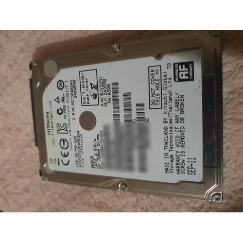 Disque dur interne Hitachi SATA 2.5" 500 Go 5400RPM hts547550a9e384