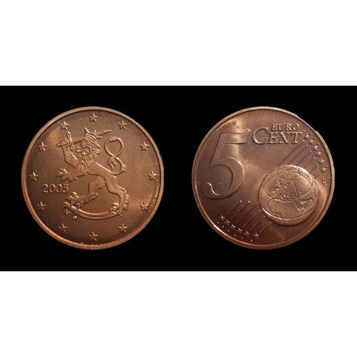 Pièce 5 Centimes Finlande Au Lion 2002
