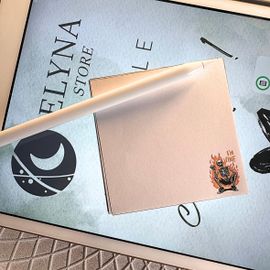 Post-It Personnalisé - Squelette Flamme - Fait À La Main