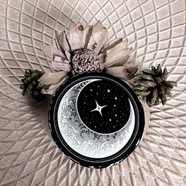 sticker personnalisé - noir - lune - fait main