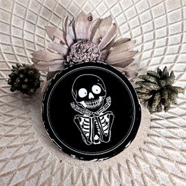 sticker personnalisé - noir - squelette - fait main