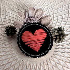 sticker personnalisé - noir - coeur - fait main