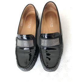 Mocassins Noirs En Cuir Vernis