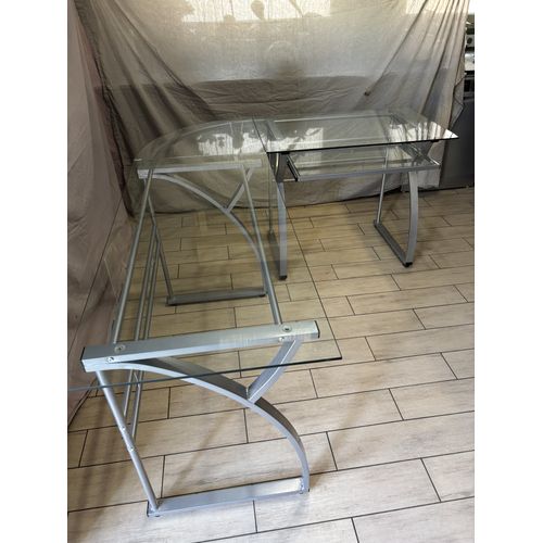 Bureau d'angle en verre 150 cm x 180 cm