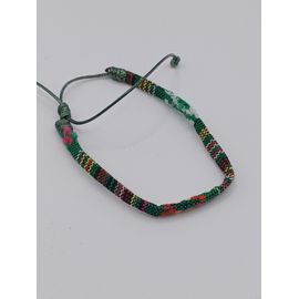 Bracelet Brésilien Tissé,Fils Multicolores, Lien Vert Foncé,Reglable