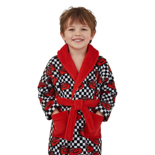 Robe De Chambre Polaire Disney Cars – Drapeau À Damier (Taille 3 Ans,Couleur Rouge)