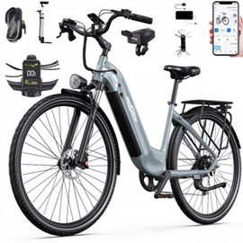 Vélo Électrique Onesport Top05 Pro - Moteur 250 W, Batterie 48 V 17 Ah, Autonomie 140 Km, Vitesse Maximale 25 Km/H, Freins À Disque - Gris