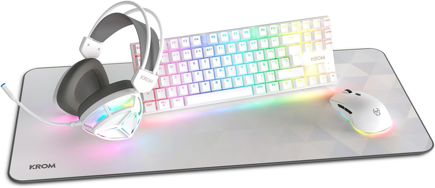 KROM KARRIER - Gaming Pack - Clavier à Membrane RGB Rainbow