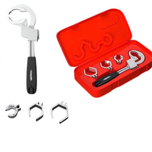 Clé à molette double réglable multifonction pour outils de plomberie, alliage d'aluminium, argent, LXY0170